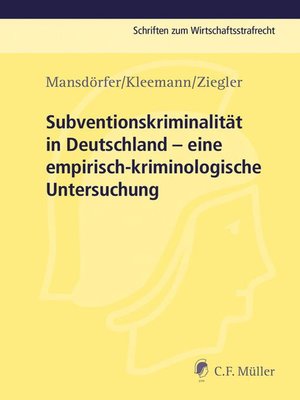 cover image of Subventionskriminalität in Deutschland